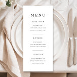 Minimal Elegant Black And White Dinner Menükarte<br><div class="desc">Elegant Minimal Black And White Dinner Menu.</div>