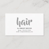 Minimal Elegant Black Gray White Hair Stylist Visitenkarte (Vorderseite)