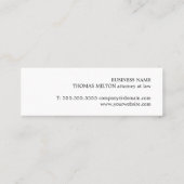 Minimal Elegant Black White Attorney Consultant Mini Visitenkarte (Rückseite)