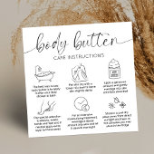 Minimal Elegant Black White Body Butter Care Cards Quadratische Visitenkarte