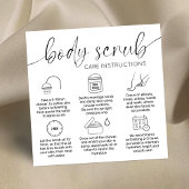 Minimal Elegant Black White Body Scrub Care Cards Quadratische Visitenkarte
