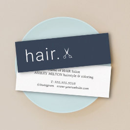 Minimal Elegant Blaue Schere Friseurstylistin Mini Visitenkarte