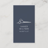 Minimal Elegant Blaues Licht Grau Haar Gestricke Visitenkarte (Vorderseite)