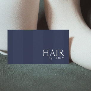 Minimal Elegant Blue Stripes Friseur Visitenkarte
