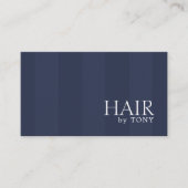 Minimal Elegant Blue Stripes Friseur Visitenkarte (Vorderseite)