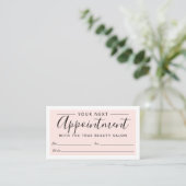 Minimal Elegant Blush Pink White Border Script Terminkarte (Stehend Vorderseite)