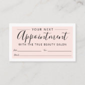 Minimal Elegant Blush Pink White Border Script Terminkarte (Vorderseite)