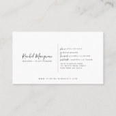 Minimal Elegant Blush Pink White Border Script Visitenkarte (Rückseite)