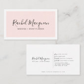 Minimal Elegant Blush Pink White Border Script Visitenkarte (Vorne/Hinten)