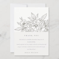 Minimal Elegant Brown Floral Sketch Babydusche