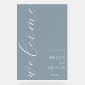 Minimal Elegant Calligrafy Script Wedding Willkomm Acrylschild (Vorderseite)