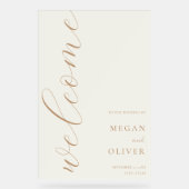 Minimal Elegant Calligrafy Script Wedding Willkomm Acrylschild (Vorderseite)