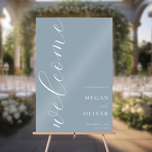 Minimal Elegant Calligrafy Script Wedding Willkomm Acrylschild