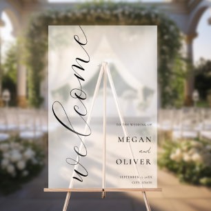 Minimal Elegant Calligrafy Script Wedding Willkomm Acrylschild