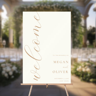 Minimal Elegant Calligrafy Script Wedding Willkomm Acrylschild