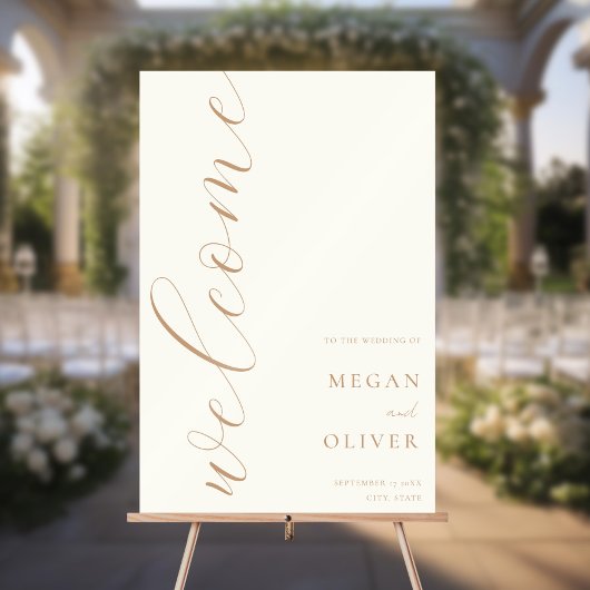 Minimal Elegant Calligrafy Script Wedding Willkomm Acrylschild