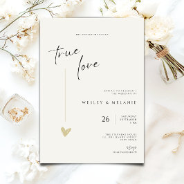 Minimal Elegant Calligraphy Typo Wedding Einladung