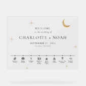 Minimal Elegant Celestial Wedding Timeline Welcome Acrylschild (Vorderseite)