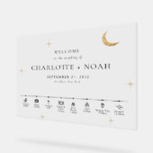 Minimal Elegant Celestial Wedding Timeline Welcome Acrylschild (Winkel)