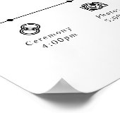 Minimal Elegant Celestial Wedding Timeline Welcome Poster (Ecke)