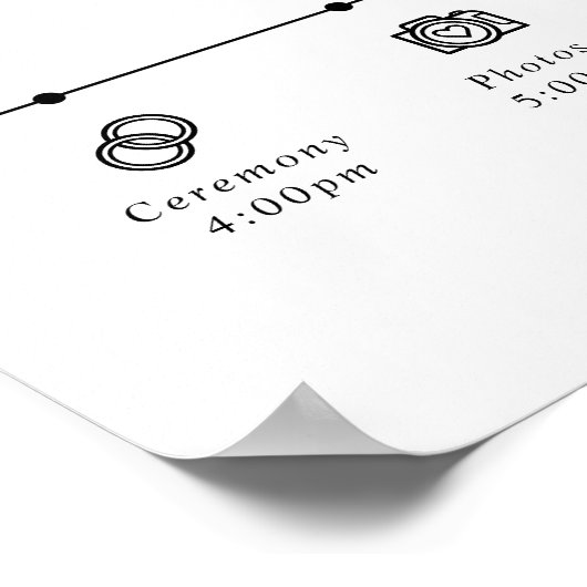 Minimal Elegant Celestial Wedding Timeline Welcome Poster (Ecke)