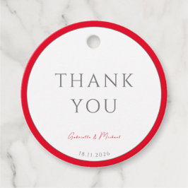 Minimal Elegant Cherry Red Simple Wedding Geschenkanhänger