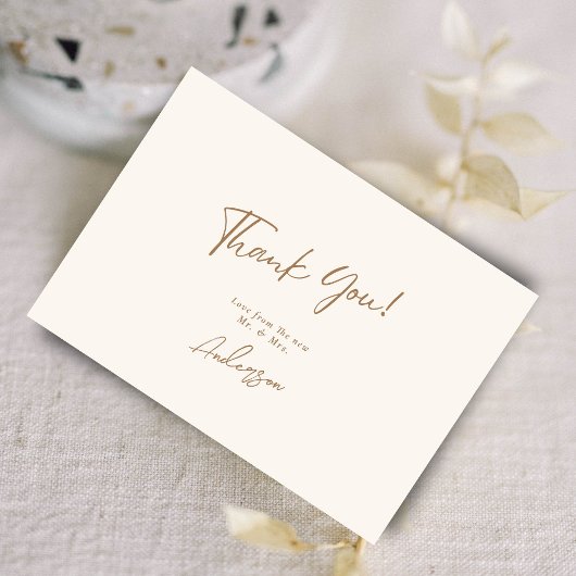 Minimal Elegant Chic Boho Handgeschriebene Hochzei Dankeskarte