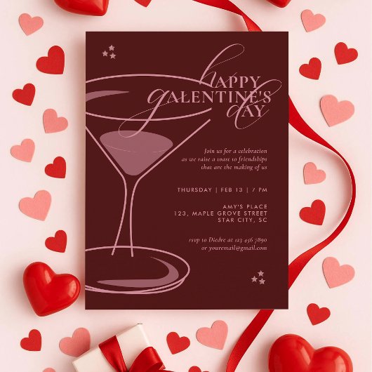 Minimal Elegant Chic Typography 2026 Galentine's Einladung