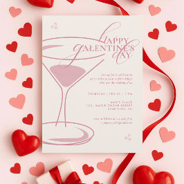 Minimal Elegant Chic Typography Galentines Day Einladung