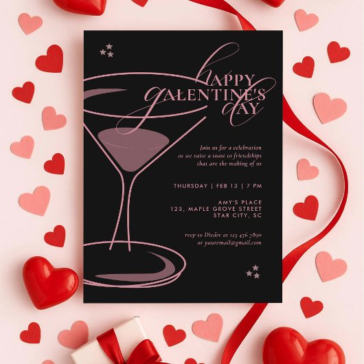 Minimal Elegant Chic Typography Galentines Day Einladung