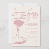 Minimal Elegant Chic Typography Galentines Day Einladung (Vorderseite)