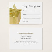 Minimal Elegant Clean Gold GeschenkBox Geschenkgut (Vorne & Hinten)