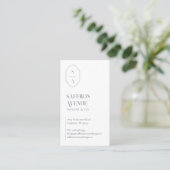 Minimal Elegant Custom Monogram Dusty Blue Gray Visitenkarte (Stehend Vorderseite)