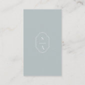 Minimal Elegant Custom Monogram Dusty Blue Gray Visitenkarte (Rückseite)