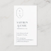 Minimal Elegant Custom Monogram Dusty Blue Gray Visitenkarte (Vorderseite)