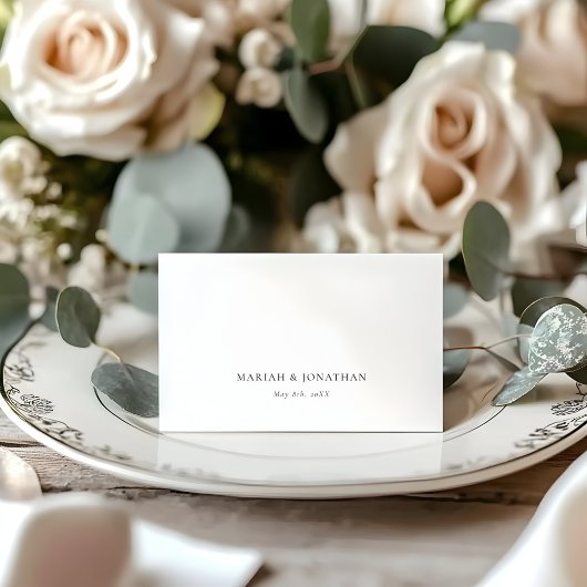 Minimal Elegant Custom Wedding Place Card Tischnummer