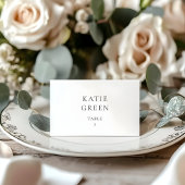 Minimal Elegant Custom Wedding Place Card Tischnummer