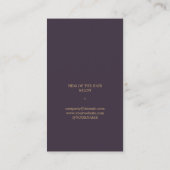 Minimal Elegant Dark Lila Imitate Gold Haar Stylis Visitenkarte (Rückseite)