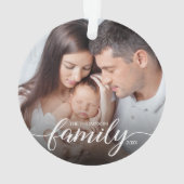 Minimal Elegant Einfache Liebe Weihnachten Foto Ornament (Rückseite)