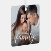 Minimal Elegant Einfache Liebe Weihnachten Foto Ornament Aus Metall (Vorderseite Rechts)