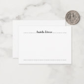 Minimal Elegant Einfache Personalisierte Mitteilun Mitteilungskarte (Vorderseite/Rückseite Beispiel)