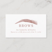 Minimal Elegant Eyebrow Salon Loyalty Visitenkarte (Vorderseite)