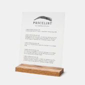 Minimal Elegant Eyebrow Salon Pricelist Acrylschild (Winkel)