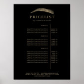 Minimal Elegant Eyebrow Salon Pricelist Poster (Vorne)