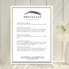 Minimal Elegant Eyebrow Salon Pricelist Poster