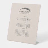 Minimal Elegant Eyebrow Salon Pricelist Sockelschild (Vorderseite)