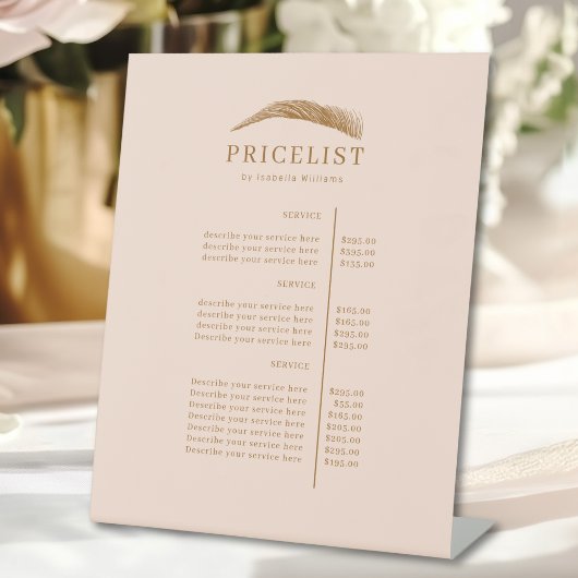 Minimal Elegant Eyebrow Salon Pricelist Sockelschild