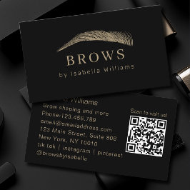 Minimal Elegant Eyebrow Salon QR-Code Visitenkarte