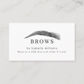 Minimal Elegant Eyebrow Salon Salon Loyalty Visitenkarte (Vorderseite)