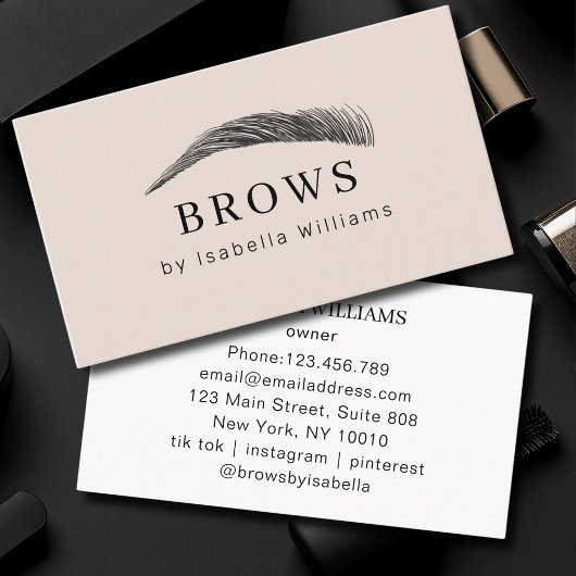 Minimal Elegant Eyebrow Salon Visitenkarte